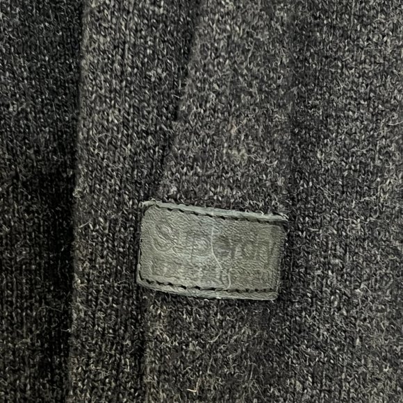 Superdry Sartorial Men’s Sweater M Dark Gray Cotton Cashmere Henley Pullover - Picture 9 of 11